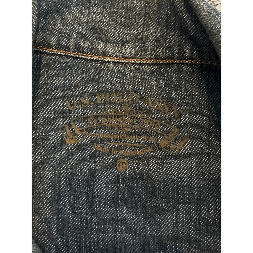 U.S. Polo Assn. Jeans Co Jean Jacket Womens Medium Trucker Blue Denim Pockets - Picture 2 of 6